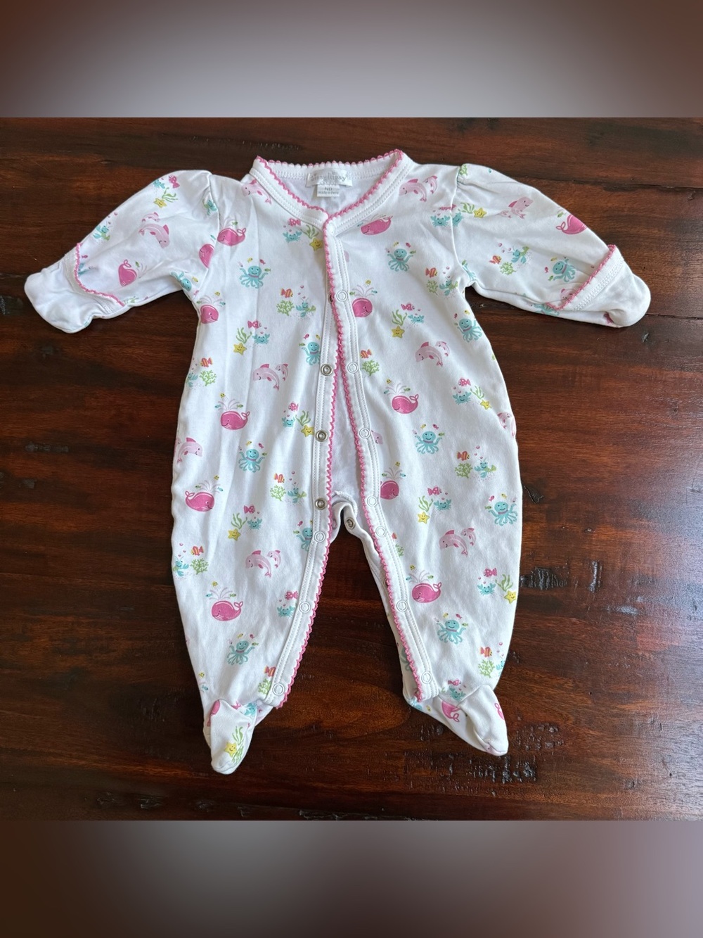 Kissy Kissy Baby Girl Long Sleeve Ocean One Piece Footie Newborn